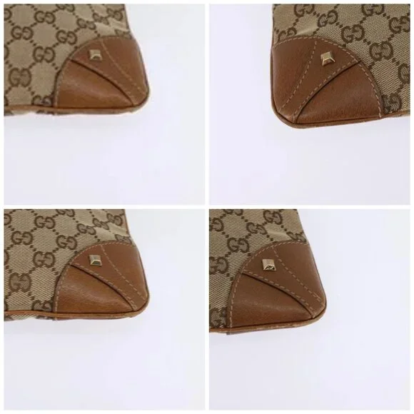 GUCCI GG Canvas Shoulder Bag Beige Gold 120893 Auth BA5739 - Picture 14 of 16